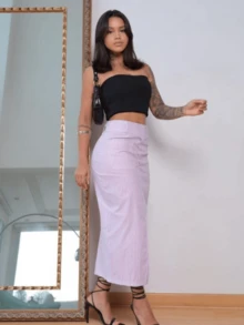 Women Skirts - Màu Hồng baby - Xem 4