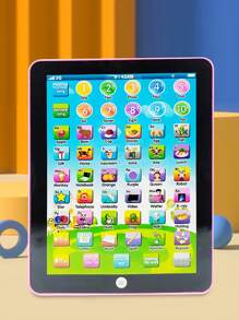 Tableta/Almohadilla de aprendizaje para niños con palabras, números, letras, música, juguetes electrónicos educativos interactivos para preescolares niños y niñas de 3 a 8 años (Rosa) sin pilas - Rosa - Ver 1