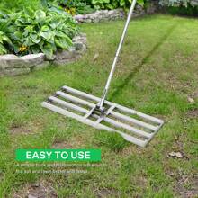 VIVOSUN Lawn Leveling Rake, 48"/30" X 10" X 78" Heavy-Duty Stainless Steel Lawn Leveler With 7FT Adjuatble Long Handle For High Effect, Metal Levelawn For Smooth Soil, Rustproof Rakes For Garden Yard - Silver  30" x10" Leveling Rake - View 3