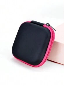 Estuche De Transporte Para Auriculares, Caja Organizadora De Cables, Bolsa De Almacenamiento Para Auriculares Inalámbricos, Soporte Para Cargador - Rosa - Ver 2