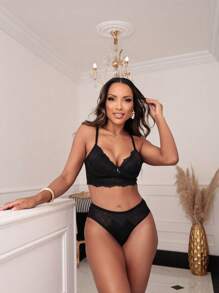 Women Bra & Panty Sets - 黑色 - 查看 1