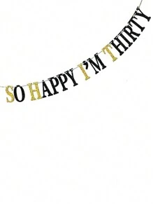 1pc Gold Foil Happy 30th Birthday Banner Decoration,Christmas