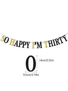1pc Gold Foil Happy 30th Birthday Banner Decoration,Christmas