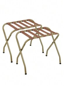 SONGMICS Soporte para Maleta, Juego de 2, Marco de AceroPlegable para Hotel, Dorado