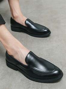 Giày da công sở trơn màu tua rua đơn giản cho nam - màu đen - Xem 2