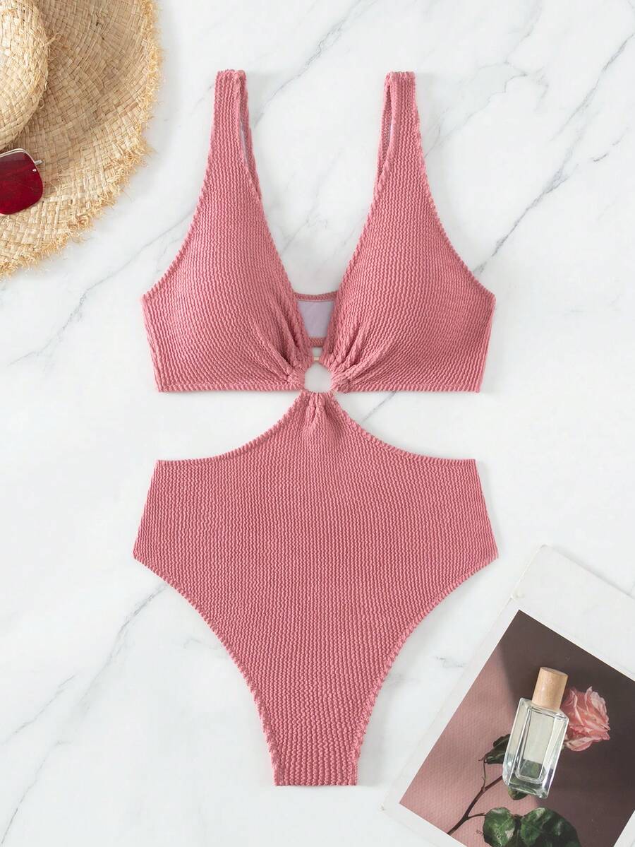 Women One-Pieces - Màu hồng gỉ - Xem 1