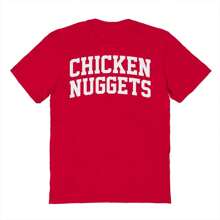 Nearly There Chicken Nuggets (White) Graphic Red Unisex Cotton Short-Sleeve T-Shirt - Red - View 3