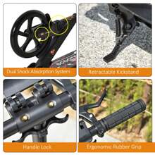 HOMCOM Teens Adult Kick Scooter Foldable Adjustable Aluminum Ride On Toy For 14+ W/ Dual Brake System, Shock Mitigation System  95.5-110.5H CM - Black - View 6