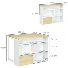 HOMCOM Bar Tables - White - View 3