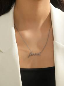 Name Necklace Personalized Nameplate Necklace Exquisite Gift For Mother And Girlfriend - Silver - View 2