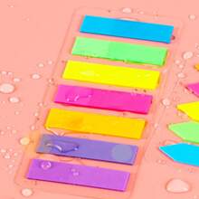 6 Sets (960 Sheets) Fluorescent Pointed Sticky Notes With 8 Colors And Transparent Flat Head For Students Reading And Office Use, Waterproof, Writable And Reusable. - Fluorescent Color - View 6