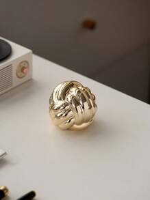 1 件线球形陶瓷装饰品创意奢华风格电镀工艺适合桌面、办公室、家居装饰最佳礼物 - 金色 - 查看 10