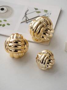 1 件线球形陶瓷装饰品创意奢华风格电镀工艺适合桌面、办公室、家居装饰最佳礼物 - 金色 - 查看 2