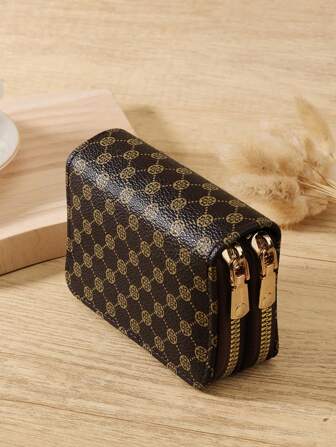 复古双拉链多功能零钱包 多卡位卡片收纳袋 轻便简约 时尚现代 周年纪念 情人节 生日礼物 女孩 女士 女包 学校用品 学校用品 宿舍及返校 学校用品 教师礼物 返校 卡夹 卡夹 钱包 名片夹 信用卡夹 女士卡夹 女士钱包 迷你钱包 钱包 卡包