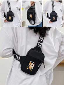 Túi đeo ngực Thể thao Khỏe mạnh Cái túi Không giới tính Gấu Ban đầu Tên A Đến Z Mẫu Túi Sling Ví Của phụ nữ Túi Thắt lưng Túi Ví tiền xu Nhỏ bé Cái túi Ví Ngoài trời Thể thao  chạy Túi đeo chéo ngực Đối với phụ nữ Cho nam giới Khỏe mạnh Điện thoại Lưu trữ Đa chức năng Yoga Túi đeo chéo Vai Túi đeo chéo Đối với Ngoài trời - màu đen - Xem 1