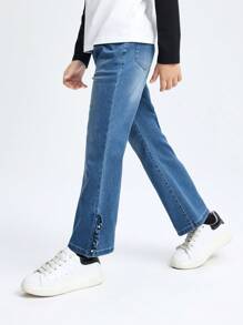 Annil Vielseitige Frühlings-Leisure- und Western-Style Denim-Hose für Tween Mädchen
