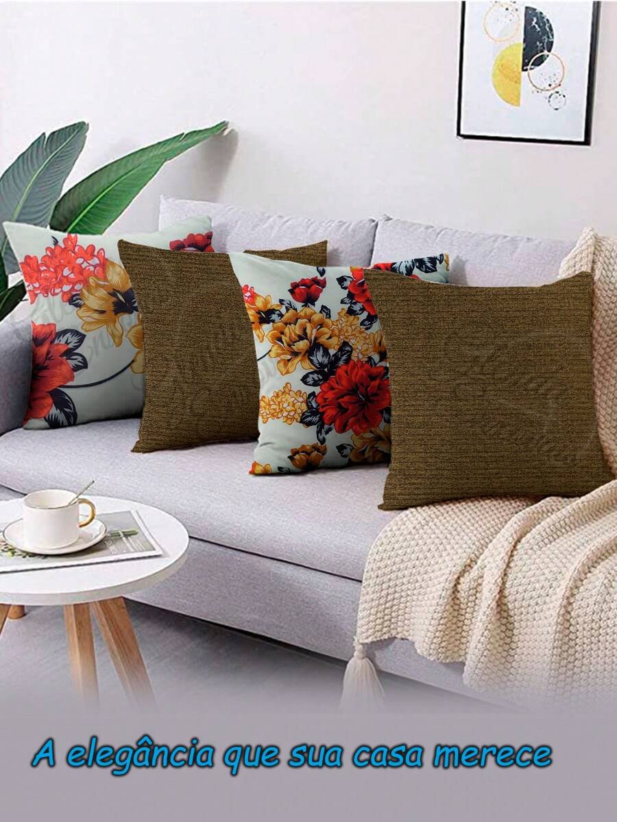 Capa de Almofadas 4 pçs Estampadas 0,45 x 0,45 - 2FV/2TB - Visão 1