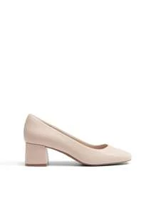 Women's Square Toe Low Chunky Heels Elegant Court Pumps Comfortable Slip On Dress Shoes Wedding Party Office Work Shoes - 杏色 - 查看 6