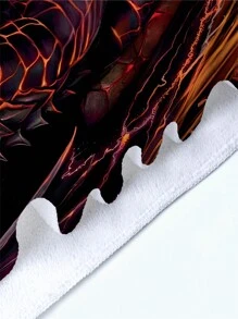 1pc Fire Breathing Dragon & Flying Dragon Beach Towel, Ultra Fine Fiber Oversized Beach Blanket, Highly Absorbent Bath Towel, Suitable For Traveling, Swimming, Diving, Surfing, Yoga, Camping, Multiple Sizes For Adults Beach Accessory Summer Travel, Vacation Holiday Bathroom Decor Beach Essentials