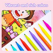 Deli 18 Colors Felt Pen  Plain Felt Tip Pens Easy Coloring Fiber Bullet Tip Felt Tip Marker Pens Washable Ink Felt Marker For Journal Writing Note Taking - Multicolor - View 2