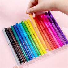 Deli 18 Colors Felt Pen  Plain Felt Tip Pens Easy Coloring Fiber Bullet Tip Felt Tip Marker Pens Washable Ink Felt Marker For Journal Writing Note Taking - Multicolor - View 1