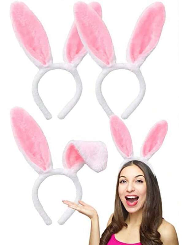 1/2/4pcs Easter Bunny Ears Headbands, 6.5 Inches Cute Rabbit Hairbands Easter Bunny Ears Hairbands For Easter Party Birthday Decor Party Favors