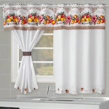 Sakura Enxovais Kitchen Window Curtains - trắng - Xem 1