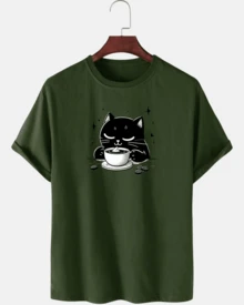 Men T-Shirts - xanh quân đội - Xem 2