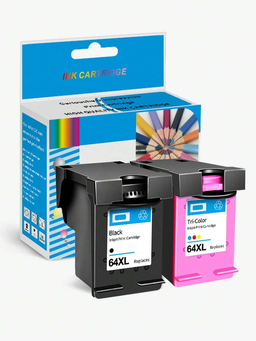 再製64xl墨盒1入,與hp Envy 7855 7155 7158 6252 6255 6258 7164打印機兼容並替代hp 64xl墨盒 - 黑色 - 查看 1