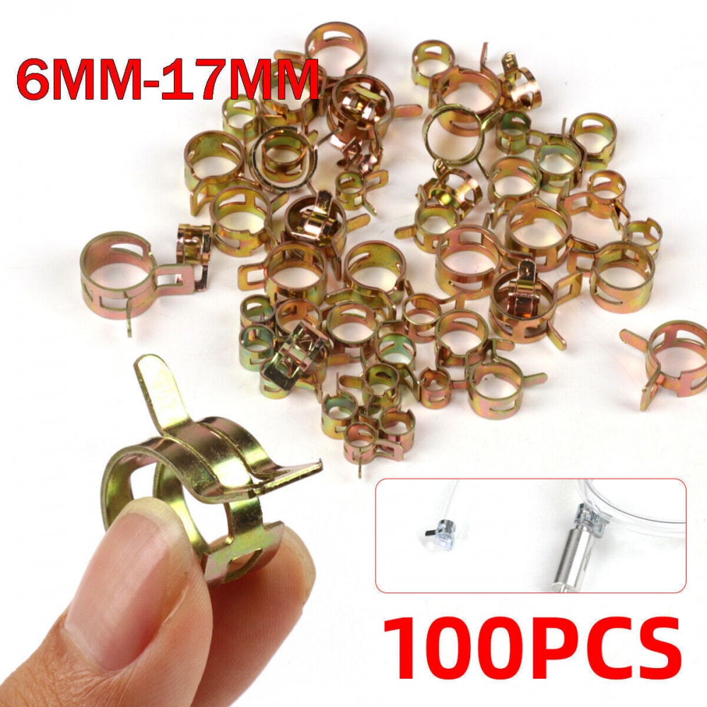 100X 617mm Spring Clips Fuel Line Vacuum Hose Pipe Clamp Fasteners