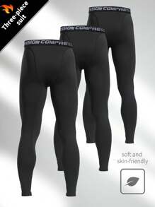 Quần lót nén 3 món kiểu bạn trai khô nhanh dành cho nam khi chạy bộ, tập luyện ngoài trời và chơi thể thao - màu đen - Xem 1