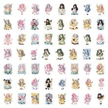 60pcs/pack Autocollants Mignons Magiques Loli Lolita Pour Ordinateur Portable, Réfrigérateur, Valise, Skateboard, Album, Moto, Bouteille D'eau, Livre De Souvenirs, Boîtes Diy, Étiquette D'emballage De Fête