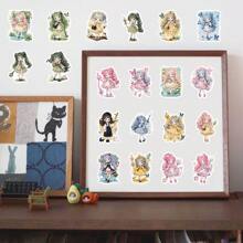 60pcs/pack Autocollants Mignons Magiques Loli Lolita Pour Ordinateur Portable, Réfrigérateur, Valise, Skateboard, Album, Moto, Bouteille D'eau, Livre De Souvenirs, Boîtes Diy, Étiquette D'emballage De Fête