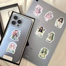 60pcs/pack Autocollants Mignons Magiques Loli Lolita Pour Ordinateur Portable, Réfrigérateur, Valise, Skateboard, Album, Moto, Bouteille D'eau, Livre De Souvenirs, Boîtes Diy, Étiquette D'emballage De Fête
