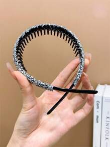 3pcs Multicolor Shiny Glitter Women's Toothed Non-Slip Hair Hoop - Multicolor - View 7