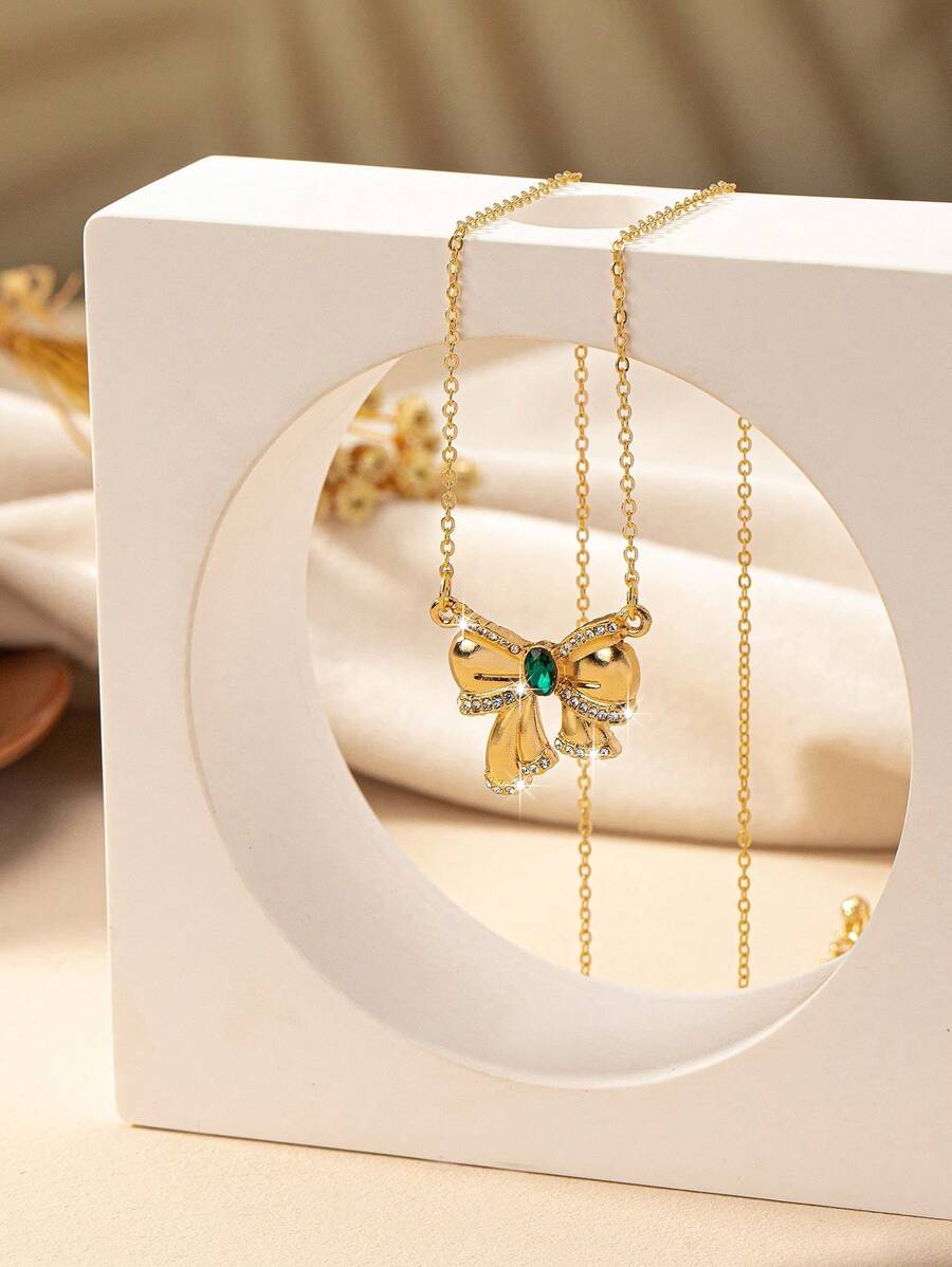 1 Miếng Kim cương & Đá quý Dát Vật rủ xuống Thanh lịch & Hợp thời Châu Âu và Châu Mỹ Phong cách Dây chuyền - Vàng - Xem 1