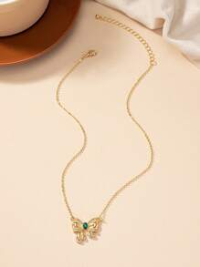 1 Miếng Kim cương & Đá quý Dát Vật rủ xuống Thanh lịch & Hợp thời Châu Âu và Châu Mỹ Phong cách Dây chuyền - Vàng - Xem 7