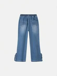 Annil Vielseitige Frühlings-Leisure- und Western-Style Denim-Hose für Tween Mädchen