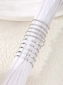 10pcs Minimalist Round Joint Knuckle Ring Suitable For Women's Daily Wear