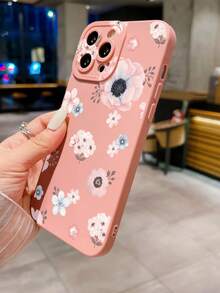 1入組花卉圖案手機殼,適用於iphone,三星,小米/紅米,oppo/realme,vivo - 粉色 - 查看 5