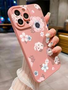 1入組花卉圖案手機殼,適用於iphone,三星,小米/紅米,oppo/realme,vivo - 粉色 - 查看 3