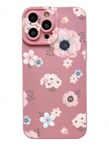 1入組花卉圖案手機殼,適用於iphone,三星,小米/紅米,oppo/realme,vivo - 粉色 - 查看 4