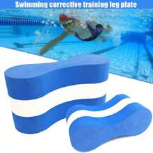1pc Eva Foam Swimming Float Board, Suitable For Outdoor Swimming Training, Pool Exercise Training Pool Float, Beach Essentials, Beach Accessories - Blue and White - View 1