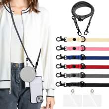 1pc Phone Lanyard With Detachable Transparent Pad, Adjustable Nylon Strap Compatible With All Smartphones, Suitable For Women Wallets, Handbags, Camera Strap - Multicolor - View 8