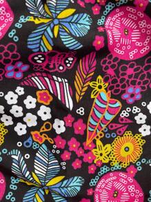 Women's Short Beach Shorts With Print - Pink - View 3