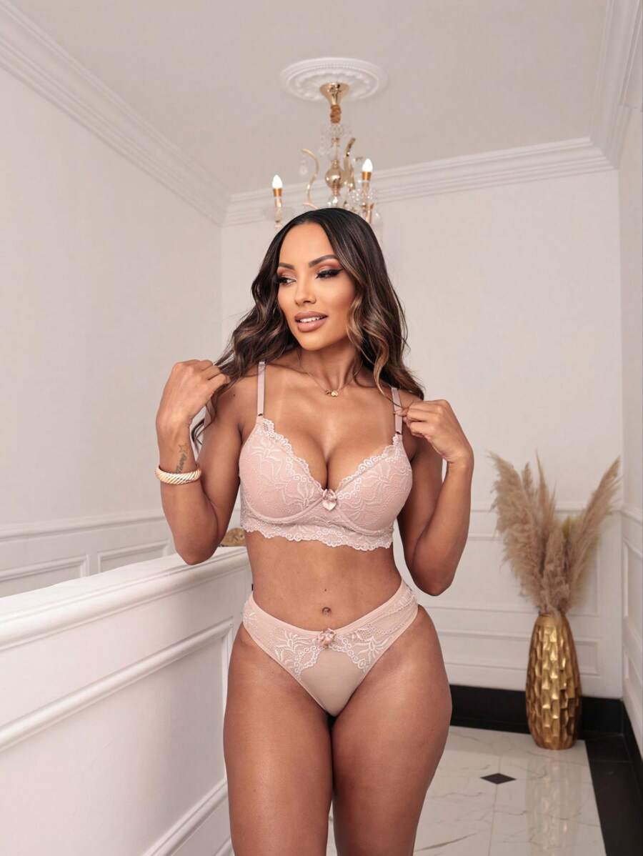 Women Bra & Panty Sets - 米色 - 查看 1