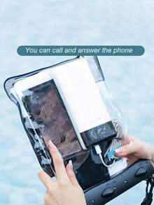 1 件防水包，夏季户外运动沙滩防水斜挎包，带触摸屏，适合游泳，手机保护袋，手机保护袋，沙滩配件，手机防水袋斜挎包挂绳通用触摸屏游泳潜水保护套运动包学校用品学校用品沙滩包巡航必需品运动包手机袋度假运动旅行，划船游泳浮潜皮划艇海滩泳池水上乐园运动包基本款游泳包游泳者热带海岸氛围沙滩包适合游泳夏季岛屿假期度假沙滩配件适合女孩男孩男士女士 - 黑色 - 查看 3