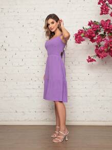 Women Dresses - 紫丁香色 - 查看 5