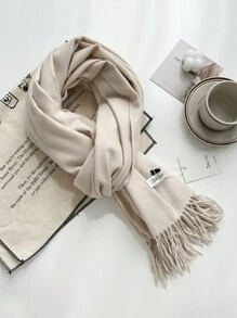 FADZOYLE 1pc Knitted Women Winter Scarf Silky Soft Pashmina Feel Shawls And Wraps Beach Cover Up Sarong For Wedding And Gift Evening Dresses Travel Office Large Solid Color Tassel Scarves Accessories Women - 250g Solid Color Scarf - View 17