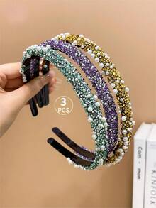 3pcs Girls' Teethed Anti-slip Hairband For Fringe - Multicolor - View 5